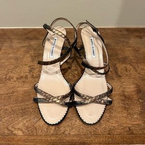 Manolo Blahnik Leather Slingback Sandals